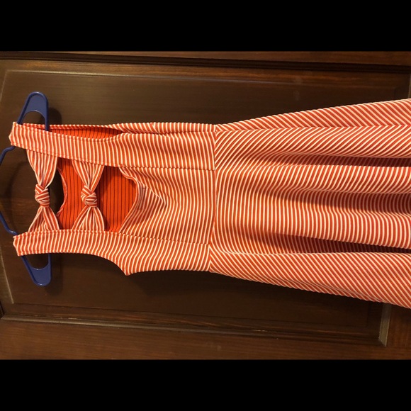Coral stripe dress - Picture 2 of 3
